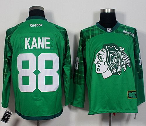 Blackhawks #88 Patrick Kane Green St. Patrick's Day New Stitched NHL Jersey - Click Image to Close